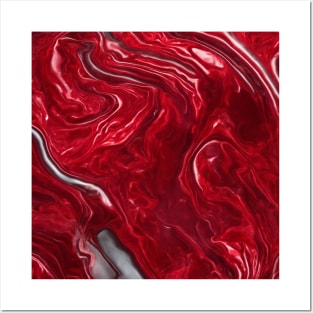 RED LIQUID MARBLE DESIGN, IPHONE CASE AND MORE Posters and Art